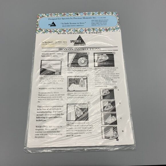 Vtg Precious Moments Iron On Transfer 502 Boy with Teddy Football Spectrix NOS - Picture 4 of 6